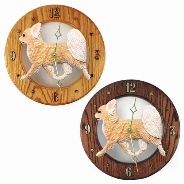 Chihuahua (Longhaired) Wall Clock - Michael Park, Woodcarver