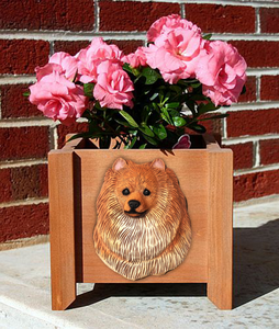 Pomeranian Planter Box - Michael Park, Woodcarver