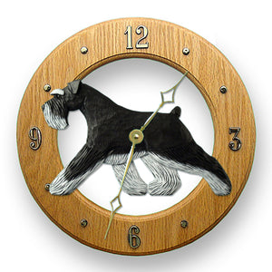 Schnauzer (Natural) Wall Clock - Michael Park, Woodcarver