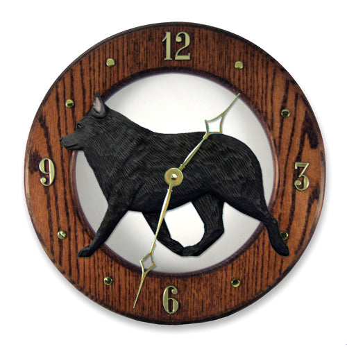 Schipperke Wall Clock - Michael Park, Woodcarver