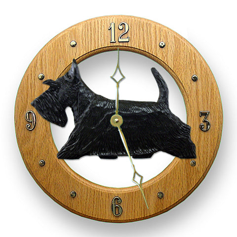 Scottish Terrier Wall Clock - Michael Park, Woodcarver