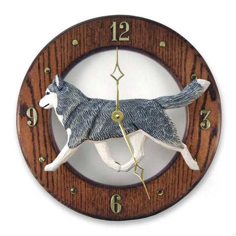 Siberian Husky Wall Clock - Michael Park, Woodcarver