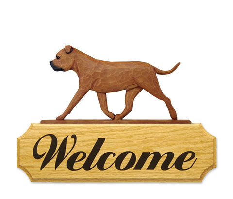 Staffordshire Bull Terrier DIG Welcome Sign