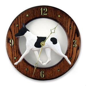 Toy Fox Terrier Wall Clock - Michael Park, Woodcarver