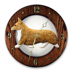 Welsh Corgi (Pembroke) Wall Clock - Michael Park, Woodcarver