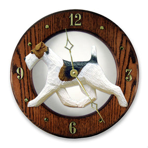 Fox Terrier (Wire) Wall Clock - Michael Park, Woodcarver