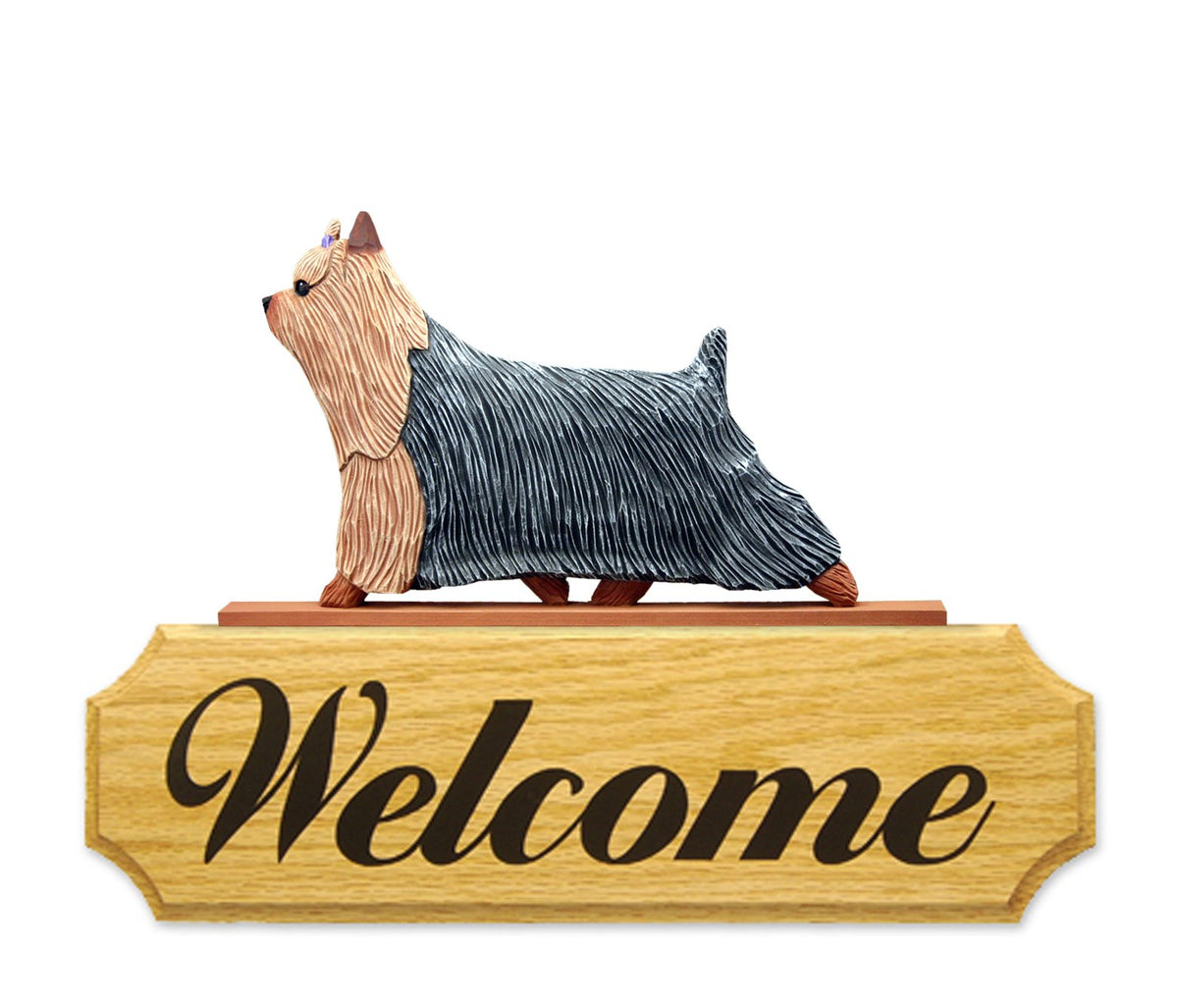Yorkshire Terrier DIG Welcome Sign – Michael Park, Woodcarver